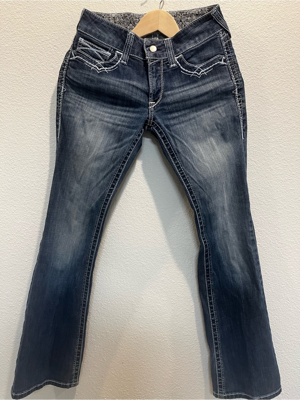 Ariat Women's Fade-Detail Boot Cut Jeans - Dark Blue